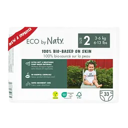 Одноразові дитячі підгузки розмір 2. 3-6 кг., 33 шт. ECO BY NATY