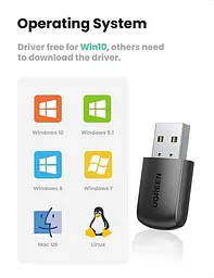 WI-FI-адаптер Ugreen CM448 AC650 11ac Dual-Band Wireless USB UGR-20204 - мініатюра 4