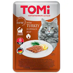 Вологий корм TOMi turkey in spinach jelly індичка У шпинатному желі100 г