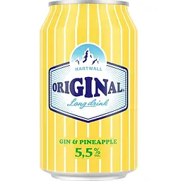 Напій слабоалкогольний газований Hartwall Original Long Drink Gin & Pineapple 0.33 л з/б 