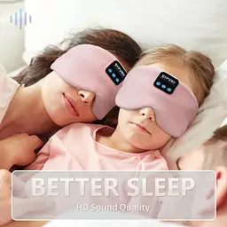 Маска для сну Bluetooth 5.4 Навушники М'яка бездротова пов'язка на голову Blackout з мікрофоном - мініатюра 3