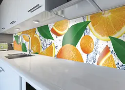 Кухонний фартух вініловий Апельсиновий рай цитруси ПВХ наклейка кухні помаранчевий 60х200 см Happy Pocket Z180264 - мініатюра 3