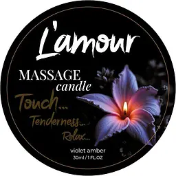 Масажна свічка Lamour Massage Candle Violet Amber, 30 мл (фіалка та ваніль)