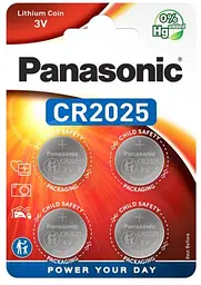 Батарейка Panasonic CR-2025EL/4B літієва CR2025 блістер 4 шт.