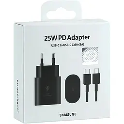 Комплект зарядного пристрою Samsung 1Type-C PD25W Type-C to Type-C 1:1 Black - мініатюра 3