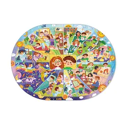 Дитячий віммельпазл "Розпорядок дня" 300619, 100 елементів - мініатюра 3