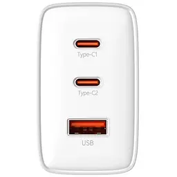 МЗП Baseus Cube Pro Fast Charger PD65W (1USB-A/2C) (P10111404) Moon White - мініатюра 4