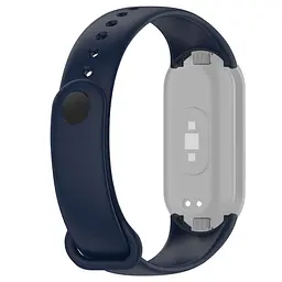 Силіконовий ремінець для фітнес браслетів Xiaomi Mi Band 8 Smart Band 9/10, Silicone, midnight blue, зі зручною застібкою, на фітнес трекер та смарт годинник, ArmorStandart (ARM86909) - мініатюра 2