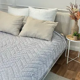 Ковдра євро стьобана всесезонна з холофайбера на кнопках Leri Max 21450 200х220 см сіра