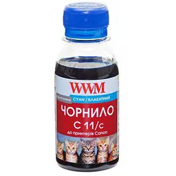 Чорнило WWM Canon CL-511C/CL-513C/CLI-521C 100г Cyan Water-soluble (C11/C-2)