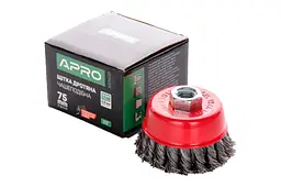 Корщітка APRO для болгарки УШМ дротяна щітка чашкова 75 мм x М14 830439 - мініатюра 3