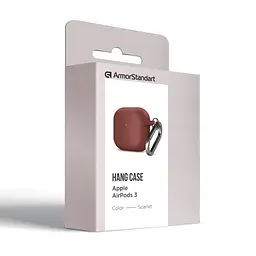 Силіконовий чохол для навушників Apple AirPods 3, Hang Case, коричневий, ультратонкий захисний кейс товщиною 2 мм, захист від подряпин, пилу та ударів, компактний, з карабіном для кріплення, ArmorStandart (ARM60323) - мініатюра 8
