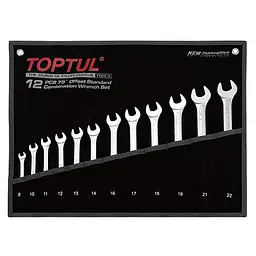 Набір ключів комбінованих (кут 75) 12шт. 8-22мм (чорний чохол) TOPTUL GPAN1201