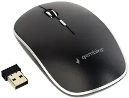 Миша Gembird MUSW-4B-01 бездротова, чорний, dpi:1600, USB, 2xAAА (MUSW-4B-01)