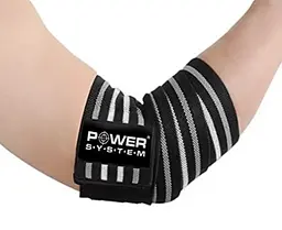 Бинти на лікоть Power System PS-3600 Elbow Wraps Grey/Black (пара) (PS-3600_Grey-Black) - мініатюра 3