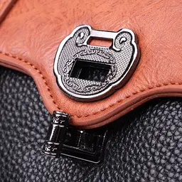 Жіноча сумка у вінтажному стилі з натуральної шкіри Vintage 22349 чорна - мініатюра 5