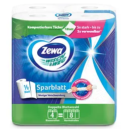 Паперові рушники Zewa Wisch & Weg 2 шари 4 рулони (7322541210841) - мініатюра 7