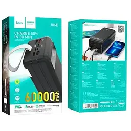 Умб Hoco Electric fully compatible power bank J86B 60000mAh 4USB/Lightning/Type-C, PD/QC, 20W/5A 000008917-up - мініатюра 2