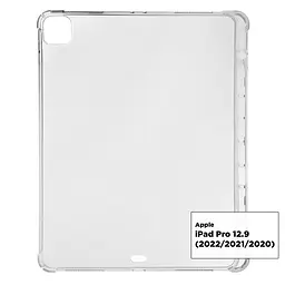 Силіконовий чохол-накладка для Apple iPad Pro 12.9 (2020)/Pro 12.9 (2021)/Pro 12.9 (2022) A2764/A2437/A2766, Air Force, прозорий, протиударний чохол-бампер зі слотом під стилус, посилений захист кутів, виступає над камерою і дисплеєм