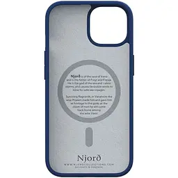 Чохол-накладка Njord Suede MagSafe Case Blue для iPhone 15 Plus (NA52SU01) - мініатюра 5