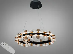 Сучасна підвісна LED люстра Diasha MD2511/600BK чорна 86W з пультом