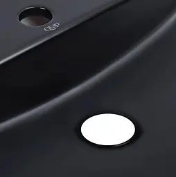Комплект Qtap Scorpio: Раковина накладна овальна 500x380x120 мм Matt Black + Донний клапан PU03 (QT142202MBMBN47312) - мініатюра 5