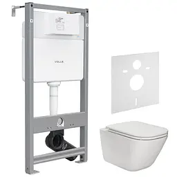 Комплект інсталяція 4 в 1 Volle Master Evo 212010 + унітаз Roca Gap Clean Rim A34H470000 з сидінням Soft Close, Білий