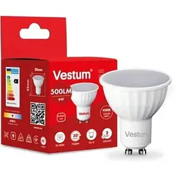 Лампочка Vestum MR16 6W 4100K 220V GU10 (1-VS-1506)