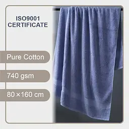 Рушник XL Lovely Svi - бавовна /махра - 600 GSM- Синій 80х160 см(310124) - мініатюра 2