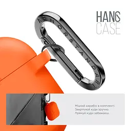 Силіконовий чохол для навушників Apple AirPods Pro 3, Hang Case, помаранчевий, ультратонкий захисний кейс товщиною 2 мм, захист від подряпин, пилу та ударів, компактний, з карабіном для кріплення, ArmorStandart (ARM88278) - мініатюра 4