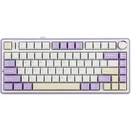 Клавіатура бездротова F75, White/Purple, Bluetooth 5.0 / 2.4GHz USB / Type-C, механічна (переми Aula teh0028292