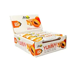 Батончик FitWin YUMMY Bar 36% no added sugar, 12*55 грам - Шоколад-абрикос