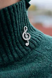 Серебряная брошь Скрипичный ключ (9515) - миниатюра 4