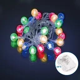 Батарейна гірлянда бульбашкова різнокольорова 5 м 50LED IP44