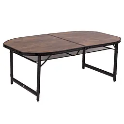 Складний стіл Bo-Camp Woodbine Oval 150x80 cm Black/Wood look (1404230), Коричневий - мініатюра 3
