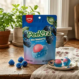Жувальні цукерки Amos Peelerz Gummy Blue Raspberry 170г - мініатюра 3