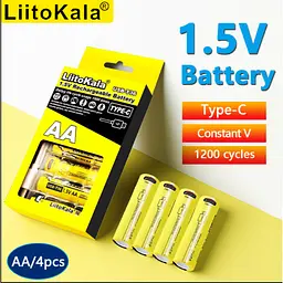 Набір акумуляторів з 4 шт LiitoKala USB-T36 + USB Type-C кабель зарядки - мініатюра 6