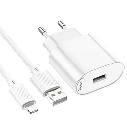 МЗП Hoco C109A Fighter 10.5W (1USB-A) + кабель USB to Lightning White - мініатюра 5