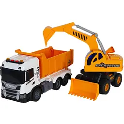 Ігровий набір TechnoDrive серії 2 in 1 Truck - Самоскид Scania і екскаватор (8001KS)