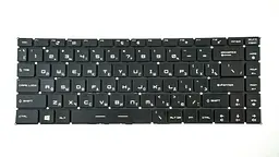 Клавіатура для ноутбука MSI (GS65) rus, black, без фрейма, підсвічування клавіш(оригінал) - мініатюра 2