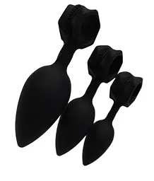 Набір анальних пробок Bathmate Anal Training Plugs, 3шт, чорний - мініатюра 8
