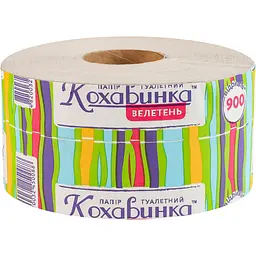 Туалетний папір Кохавинка Велетень 1-шаровий сірий 190х90 мм 90 метрів 8 шт.