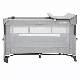 Ліжко-манеж VELANO Tino з другим ярусом та пеленатором Light grey (46159)