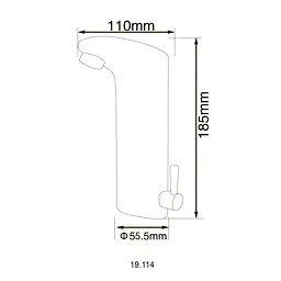 Змішувач сенсорний для умивальника HOTEC 19.114-DC/AC (220V/6V) з трансформатором,латунний Hot/Cold - мініатюра 3