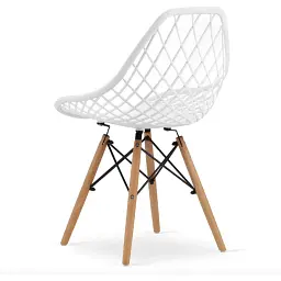 Стілець Leobert Sakai з дерев'яними ніжками ажурна спинка білий - мініатюра 3