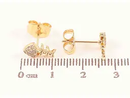 Сережки Xuping Позолота 18K пусети "Риб'ячі скелети" 283712 - мініатюра 2