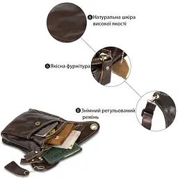 Сумка на пояс 14939 Vintage коричнева - мініатюра 5