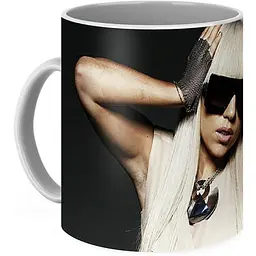 Кухоль GeekLand Lady Gaga Леді Гага у чорних окулярах LG 02.01 330 мл чорний - мініатюра 3