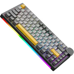 Клавіатура Ajazz AK820 V2 Coconut Flake Switch Wireless/Bluetooth/USB UA Black/Gray/Yellow (AK820-V2-CF-BGY) - мініатюра 4