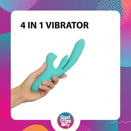 Вібратор-кролик із вагінальним відростком Good Vibes Only - Lisa Thrusting Rabbit Vibrator with G-Spot Stimulator - мініатюра 10